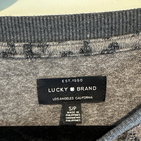 Lucky Brand Black and Gray Leopard Print Sweatshirt - Picture 2 of 4